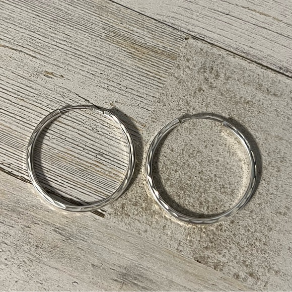 Sterling Silver Hoop Earrings - Picture 1 of 8